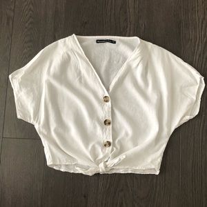 Abercrombie & Fitch white linen top size XXS